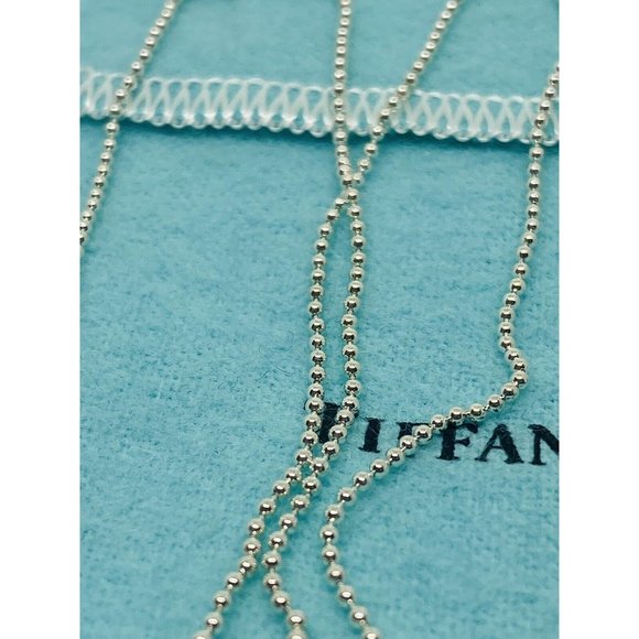 Tiffany & Co 925 Sterling Silver Lock Key Hole Charm Pendant 24x15MM 18” Bead - Picture 10 of 10